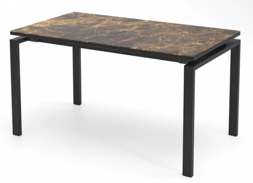 Стол "АРЕА 32 Крафт М" раздвижной /черный каркас, вставка ЛДСП Таксония медовая /ЛДСП Таксония Медов