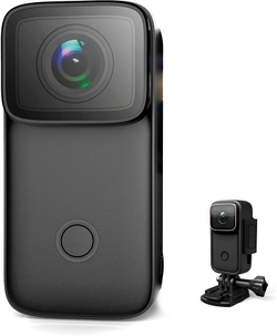 Экшн камера SJCam C200 черная с креплением, цифровым стабилизатором, водонепроницаемая 4K Ultra HD на шлем, голову, грудь, велосипед