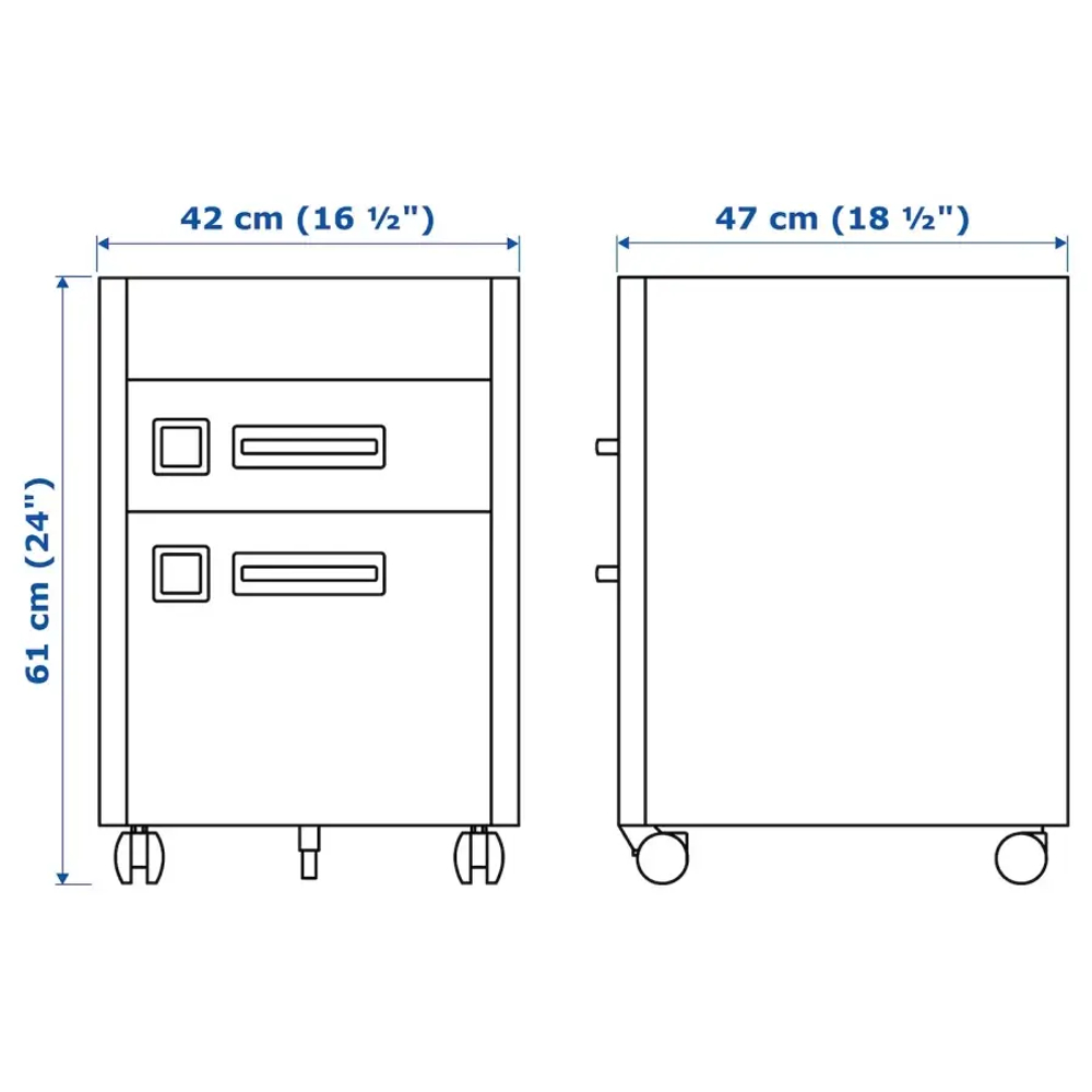 Тумба с ящиками на колесах - IKEA IDASEN/IDÅSEN, 42x61 см, золотисто-коричневый ИДОСЕН ИКЕА