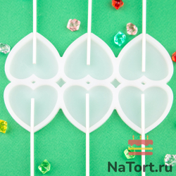 Силиконовая форма для леденцов «Сердечки объемные»