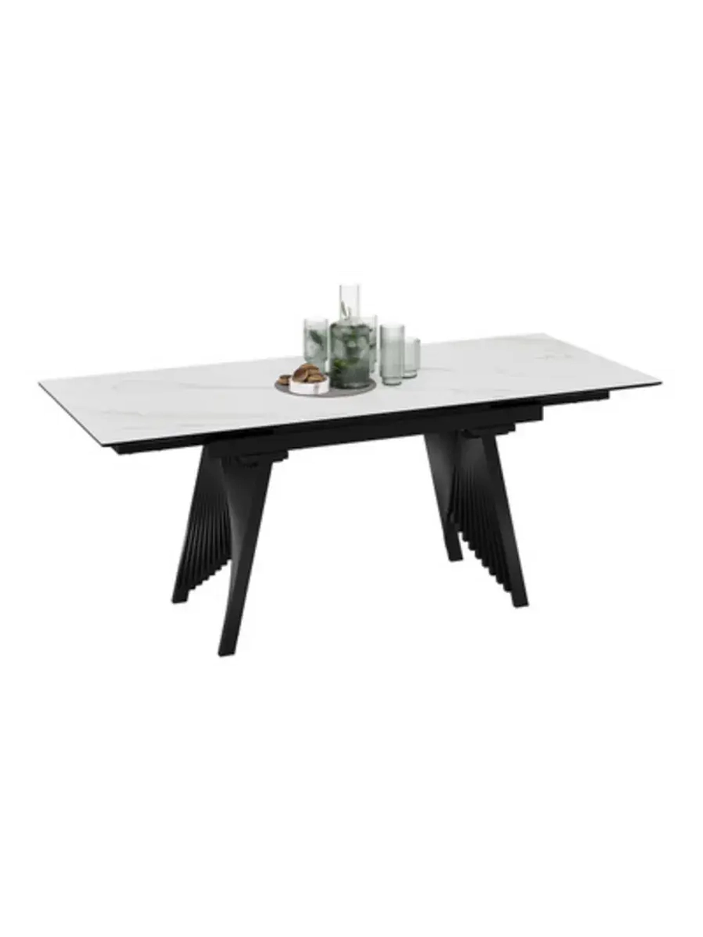 Стол кухонный Керамика белый мрамор 140(200)х85х78 см