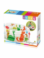 Бассейн надувной Intex 57106 Dino Buddies 61х22 см / Круглый трехсекционный бассейн Пляжные друзья Интекс с надувным дном для дачи