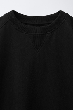 ZARA КОМПЛЕКТ ИЗ ФУТБОЛКИ И ШОРТОВ, ЧЕРНЫЙ