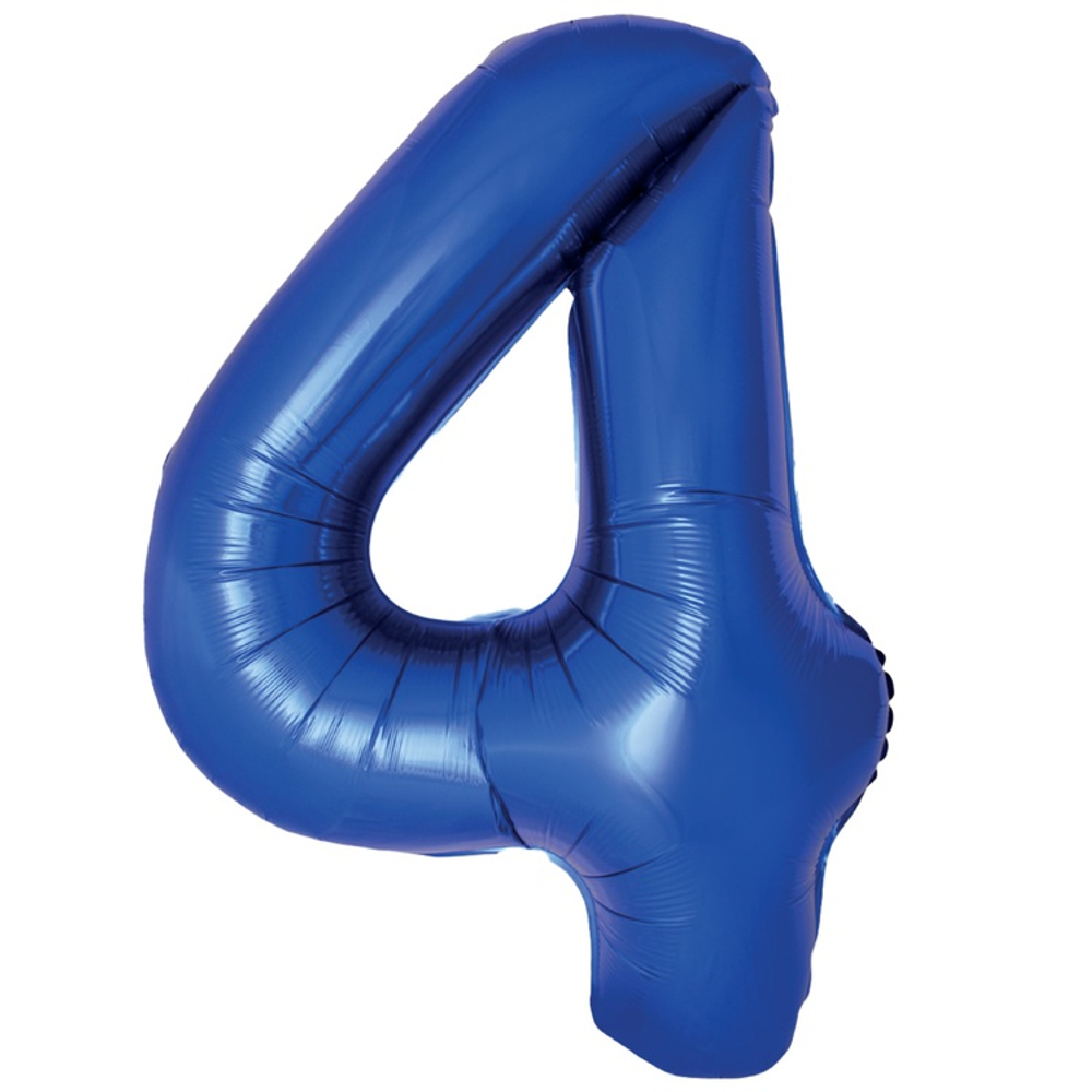Шар фольгированный Цифра 4 101 см (Синий)