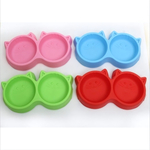 Миска пластиковая двойная «Мр. Томас», цвет зелёный, 27,5*14,5*3,8см