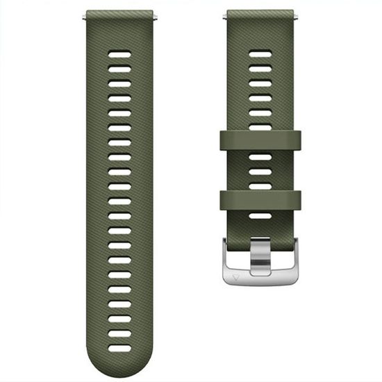 Ремешок 18 мм силиконовый для Garmin Venu 2S, Vivoactive 4S, Forerunner 255S, Forerunner 265S быстросъемный Quick Release (Хаки)