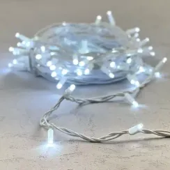 Гирлянда Нить 10 м., холодный белый, 220В, 75 LED, Провод Белый Каучук, IP65, LTC (LL75-8-2W)