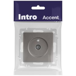 Розетка Intro Accent 6-301-09 TV одиночная, IP20, СУ, титан | Intro