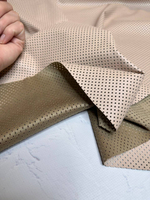 Перфорированная эко-кожа (100%полиуретан/основа полиэстер, Пудровый ренессанс, 145, 210 гр/м2)