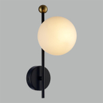 6581/1W MODERNI LN26 174 черный, золотой/белый металл  /стекло Настенный светильник E14 1*40W 220V MELODY