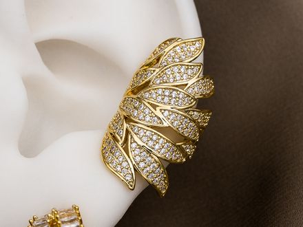 Кафф "Leaves" 28,5мм, со стразами