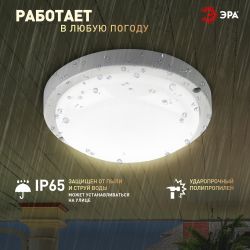 Светильник ЖКХ светодиодный ЭРА SPB-201-0-40К-008 IP65 8Вт 760Лм 4000К D140 КРУГ | Светильники для ЖКХ IP65