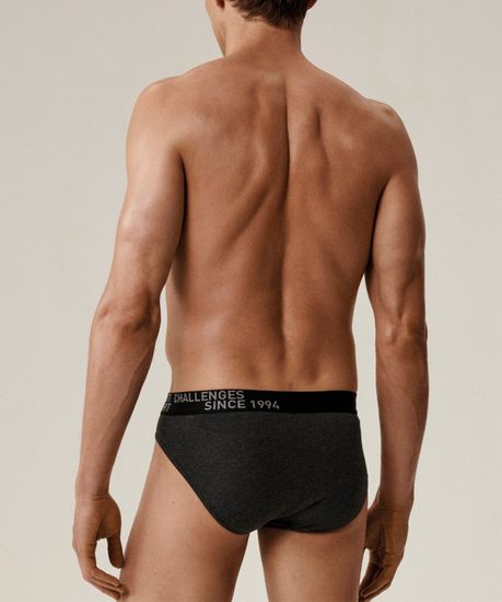 Мужские трусы (3шт) слипы спорт Atlantic 3MP-209, хлопок, темно-серый меланж + медно-багряный меланж + коричневый меланж