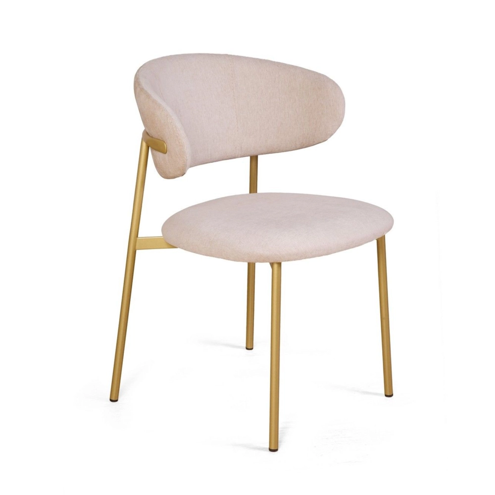 Стул Adele, шенилл Puffy beige / опоры шампань