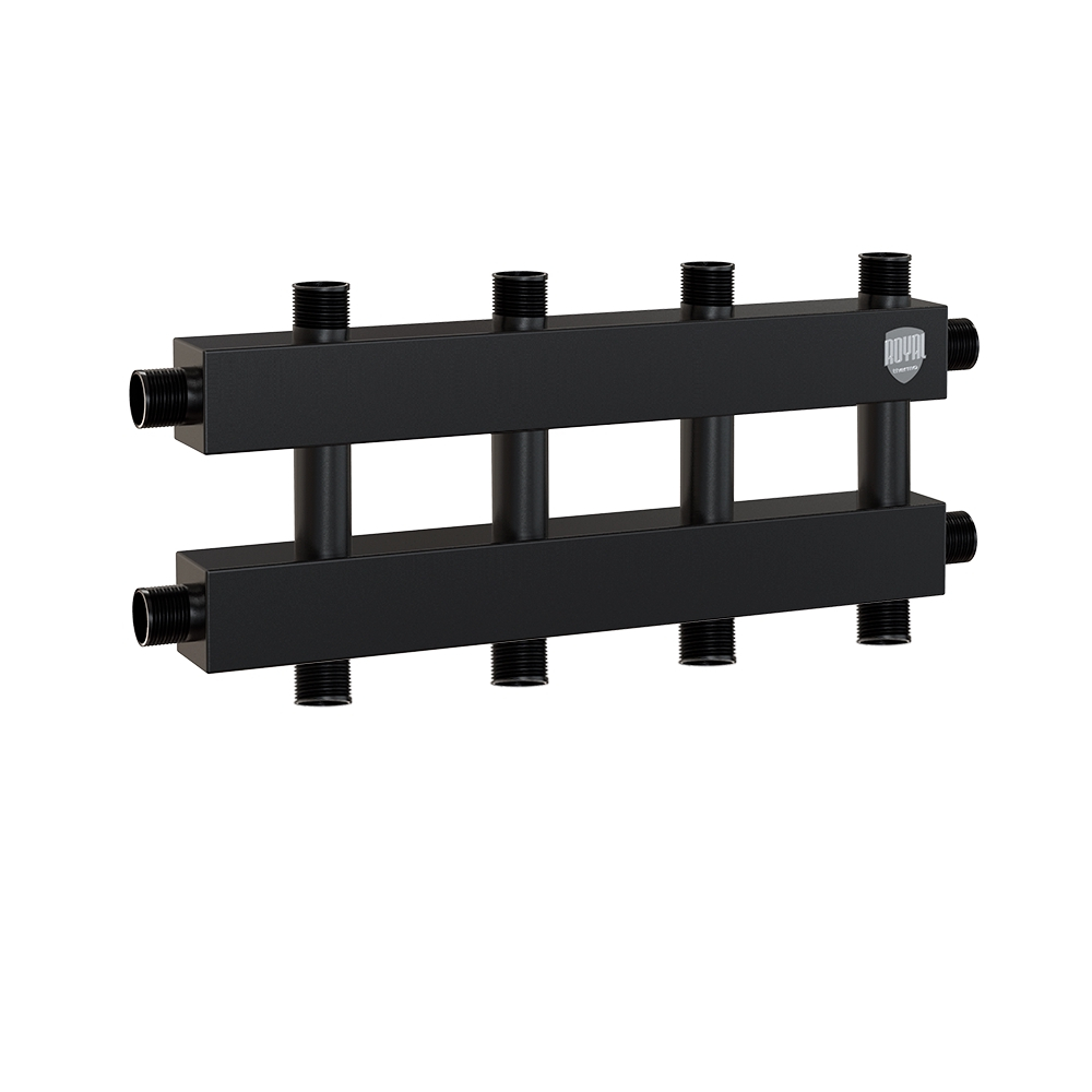 Коллектор Royal Thermo на 4-5 выходов (вверх-вниз), Ду 25 с кронштейнами