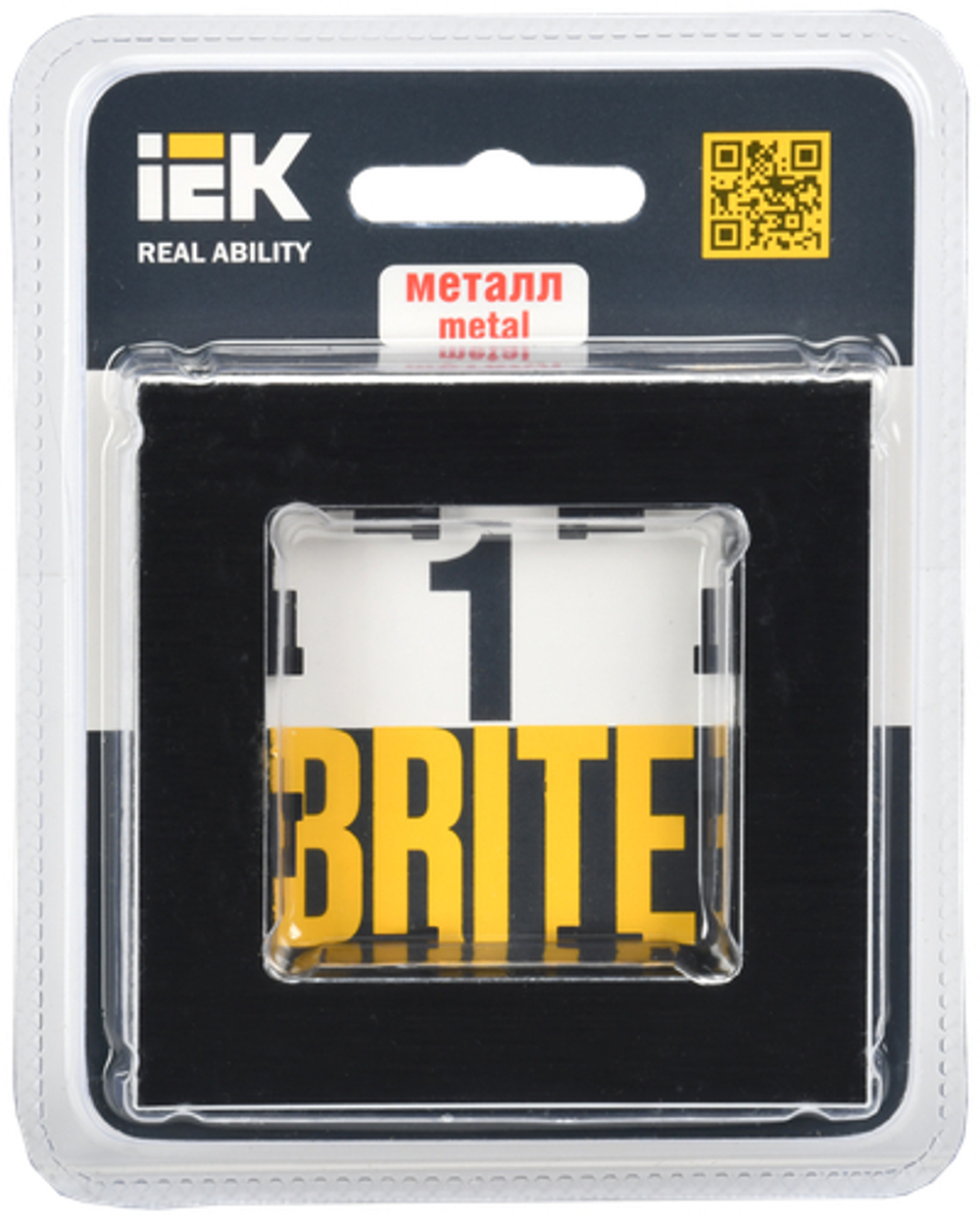 BRITE Рамка 1 -местная РУ-1-1-БрЧ металл черный IEK