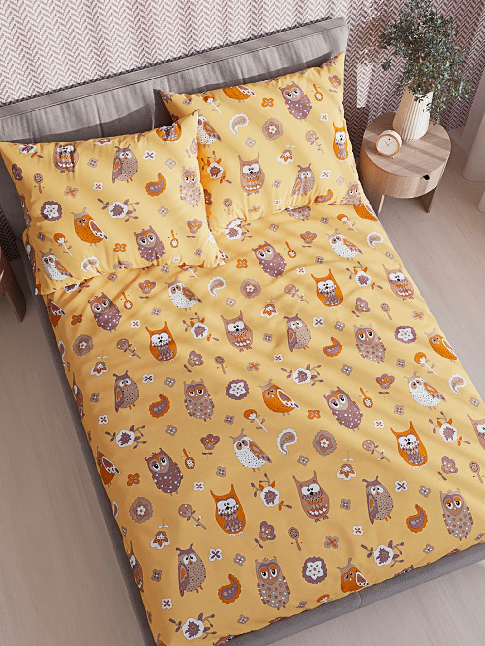 Простынь поплин Сказка "Совята" 150x215 см