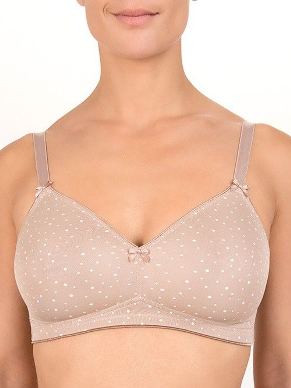 Бескаркасный бюстгальтер в мелкий горох (Размер: 80E) (Цвет: кофейный)