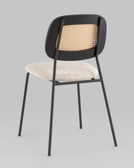 Стул Letto бежевый со спинкой из ротанга