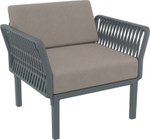 Комплект пластиковой мебели Siesta Contract Portofino Lounge, темно-серый, светло-коричневый