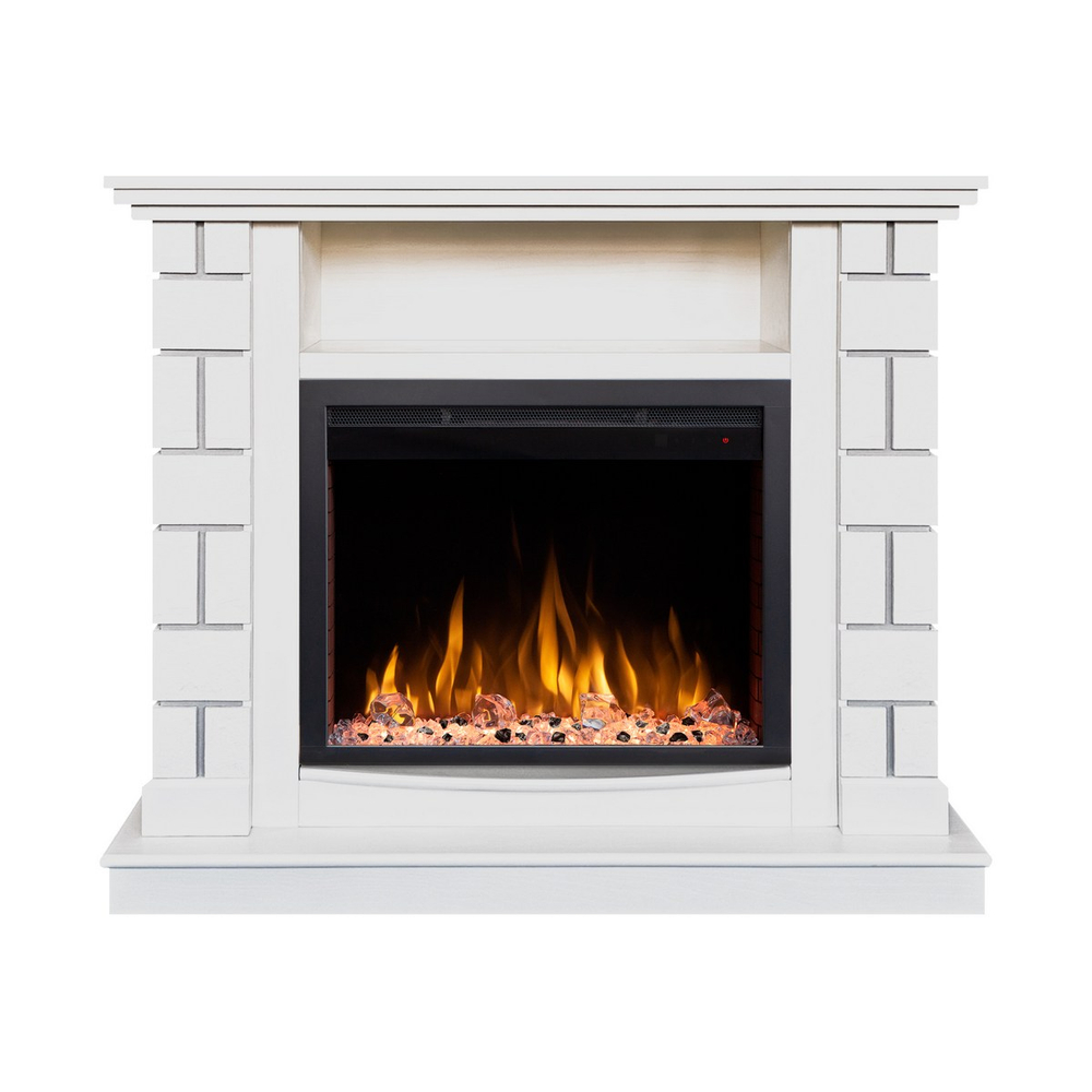 Электрокамин RealFlame Edward WT молочный с очагом Saphir 25,5