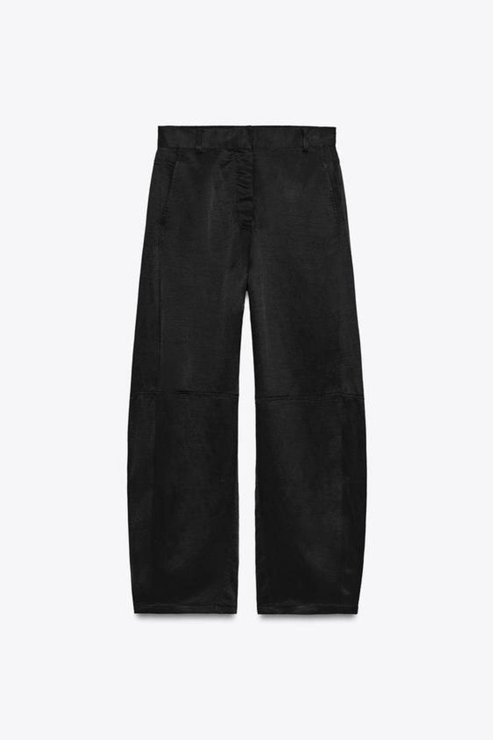 ZARA БРЮКИ ИЗ СТРУЯЩЕЙСЯ ТКАНИ — ZW COLLECTION, ЧЕРНЫЙ