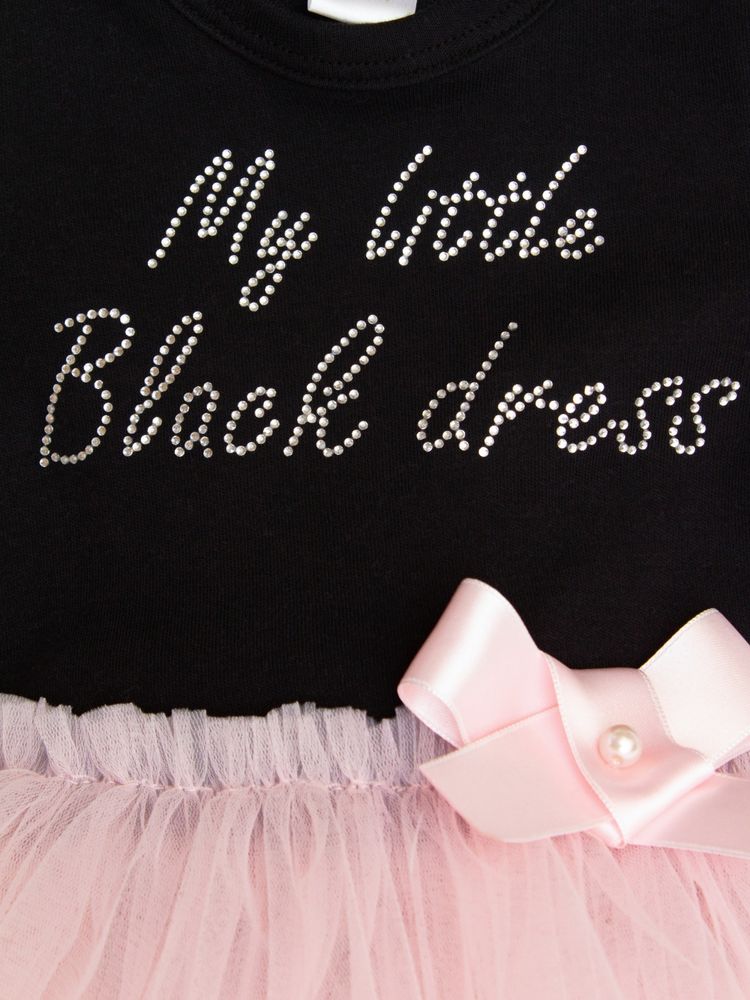 Боди &quot;My little black dress&quot; с розовой юбочкой