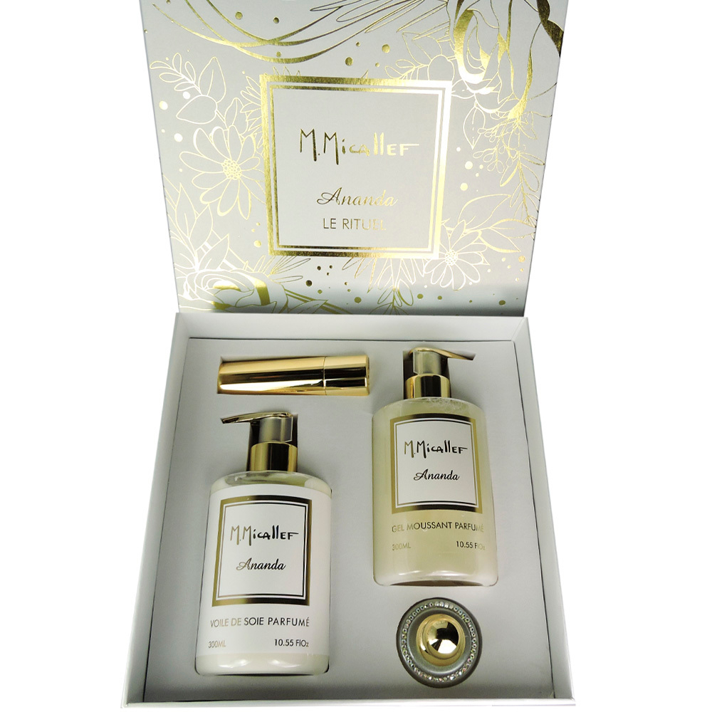 M.Micallef Ananda Le Rituel подарочный набор для женщин с духами, муссом для душа и молочком для тела.