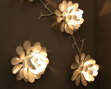 Wall composition made of Nymphea wall lamp