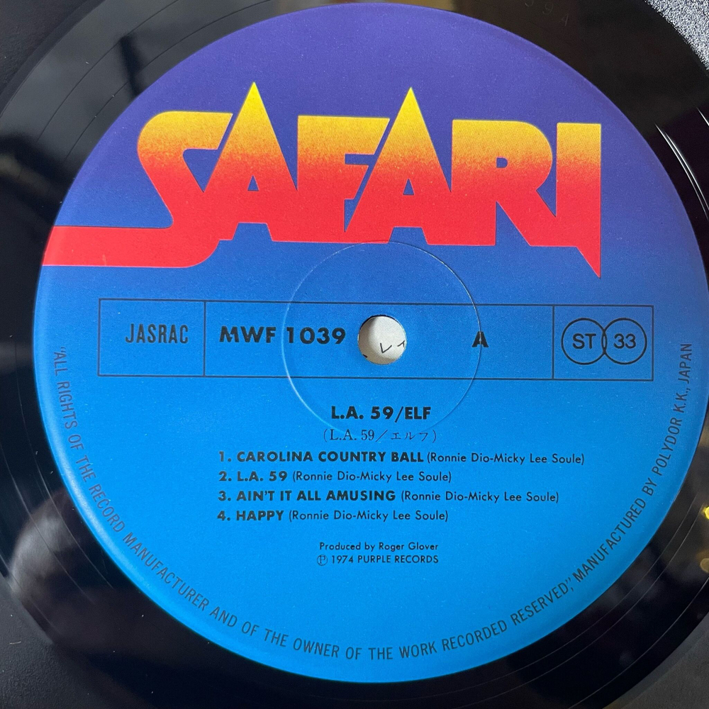 Винтажная виниловая пластинка LP ELF L.A. 59 (Japan 1978) (No Obi) Carolina County Ball