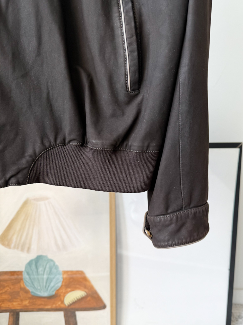Кожаная куртка Brioni, L-XL