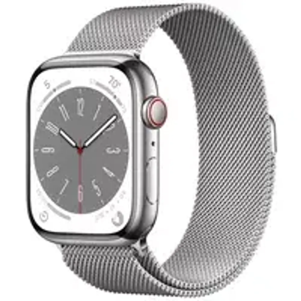 Умные часы Apple Watch Series 8 45 мм Steel Case Cellular, silver milanese