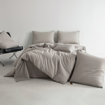 КПБ Однотонный Сатин Элитный на резинке OCER002, 2 спальный, 4 наволочки, простынь 160*200*30