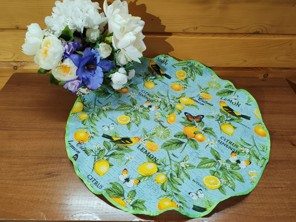 Полотенце кухонное, круглое, 2 шт, вафельное полотно