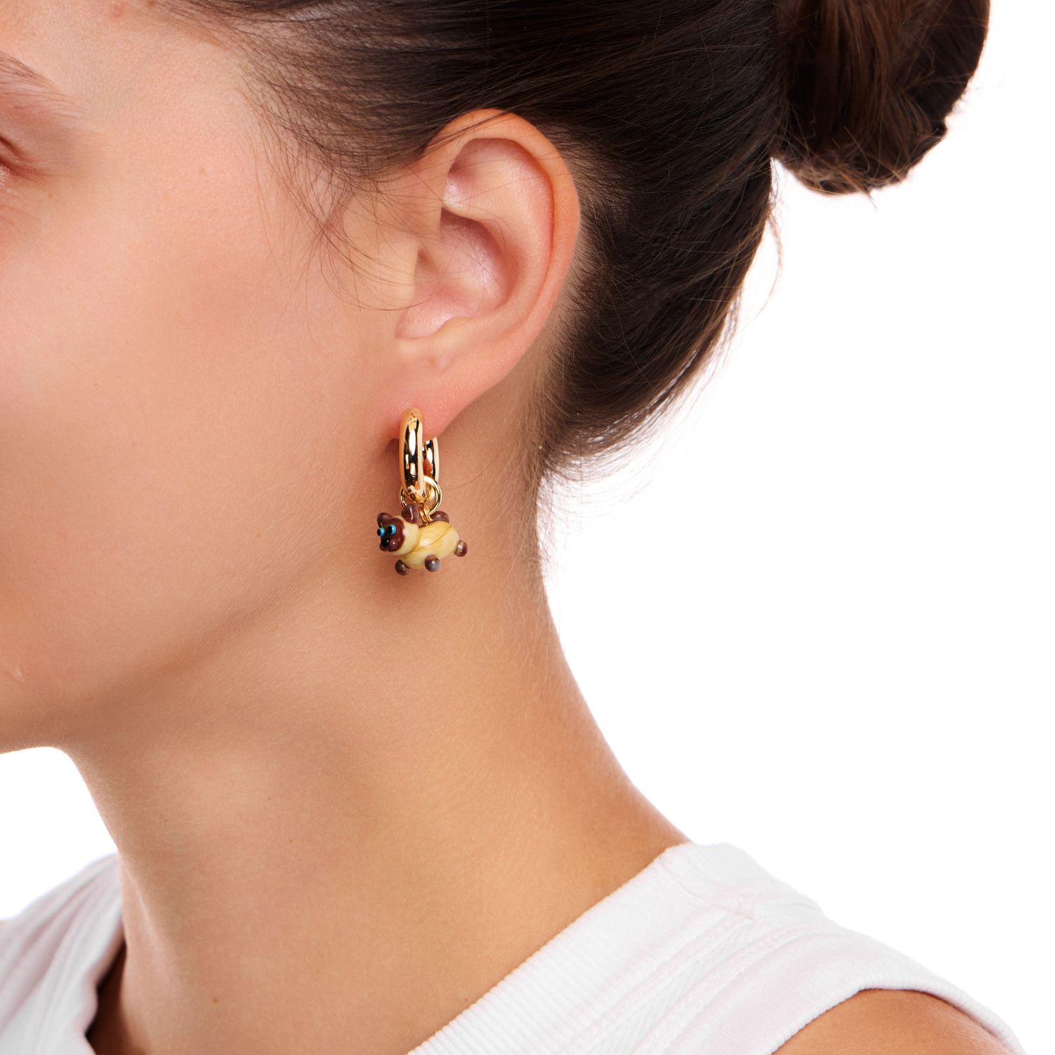 Серьги Favorite Fluffy Gold Earrings - Cat