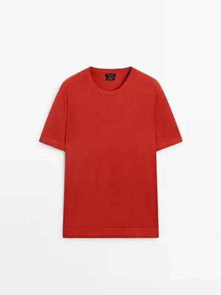 Massimo Dutti Футболка из 100% хлопка, коралловый