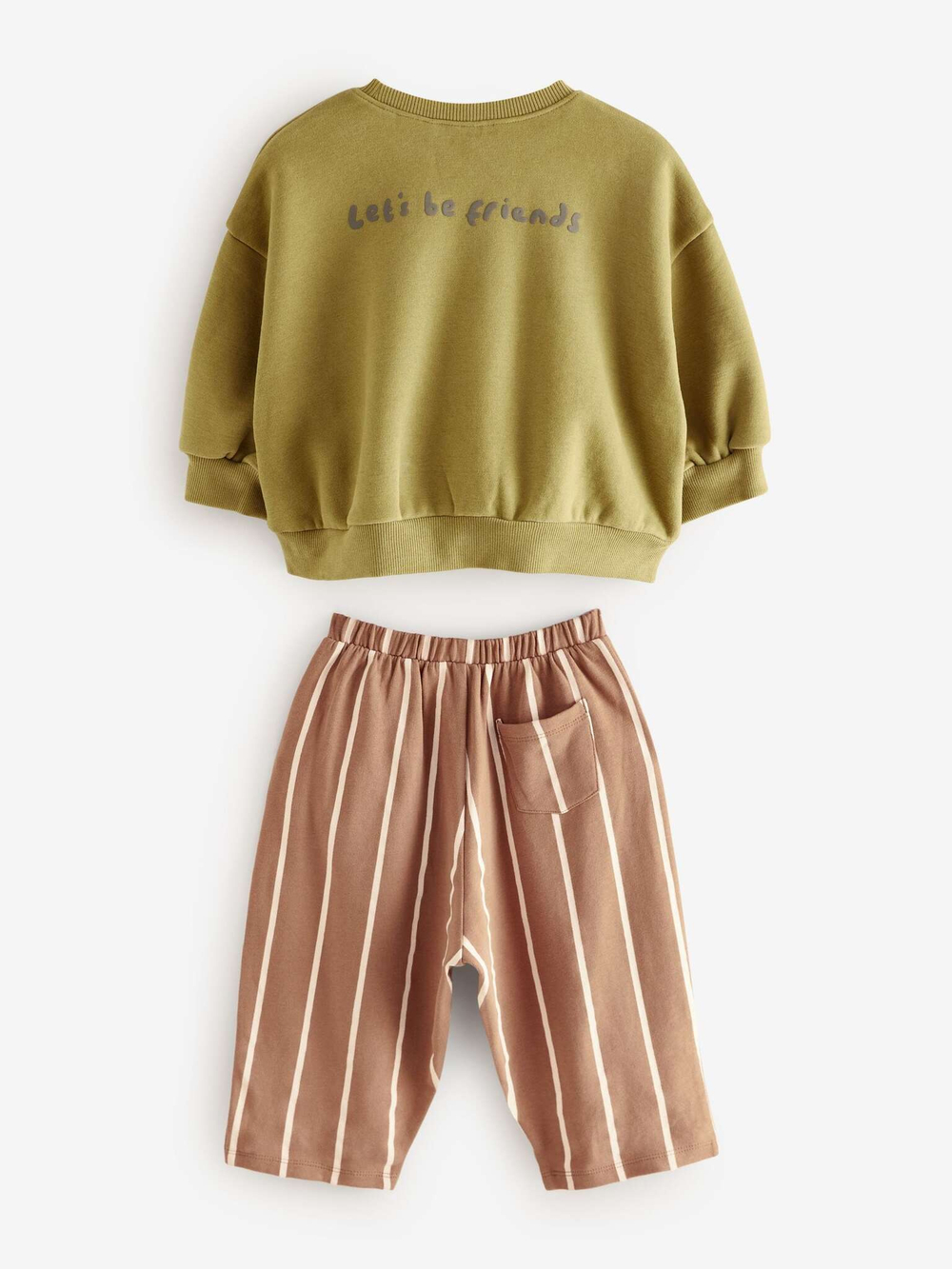 Толстовка и брюки в комплекте для девочки Next B97-372, Коричневый, Хаки