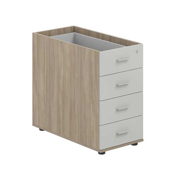 Тумба приставная Сигма 400х800х725 с 4 ящ.(метаб), с замком без топа