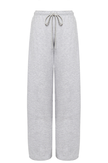Штаны с рельефными швами Светло-серый меланж