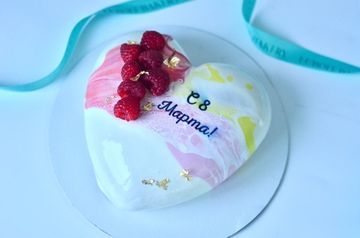 Торт муссовое сердце на 8 марта