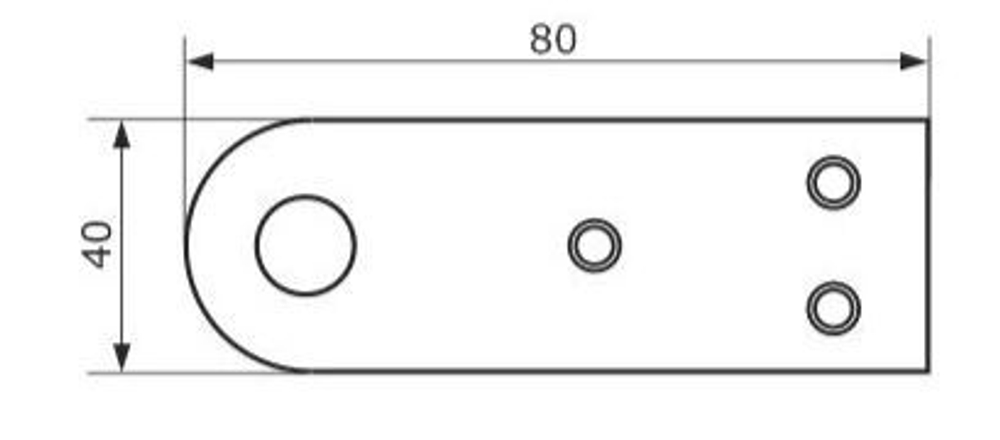 Проушина прямая 80*40 усиленная без покр. (толщ.5мм) Домарт / 9846