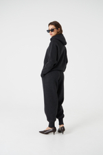 Брюки вязаные на резинке темный графит