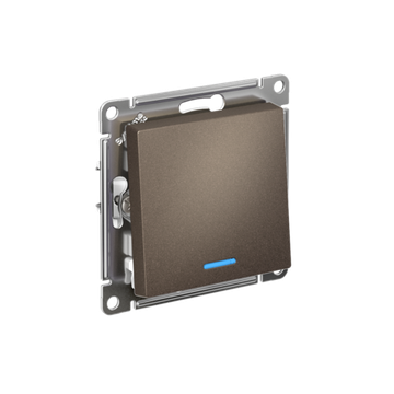 Переключатель проходной 1-кл. СП AtlasDesign 10А IP20 (сх. 6а) 10AX с подсветкой механизм мокко SE ATN000663