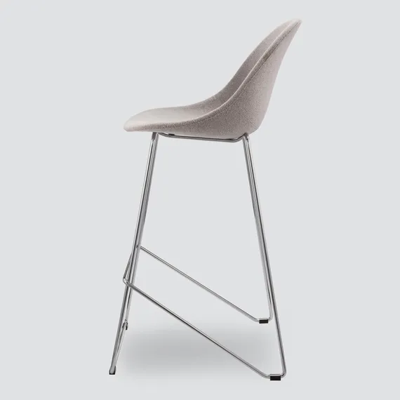 Барный стул Vid Soft 75 см, серый, ножки хром