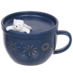 Кружка керамическая 470мл «Новогодний феерверк» с крышкой