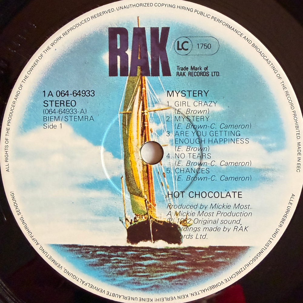Hot Chocolate ‎– Mystery (Европа 1982г.)Т
