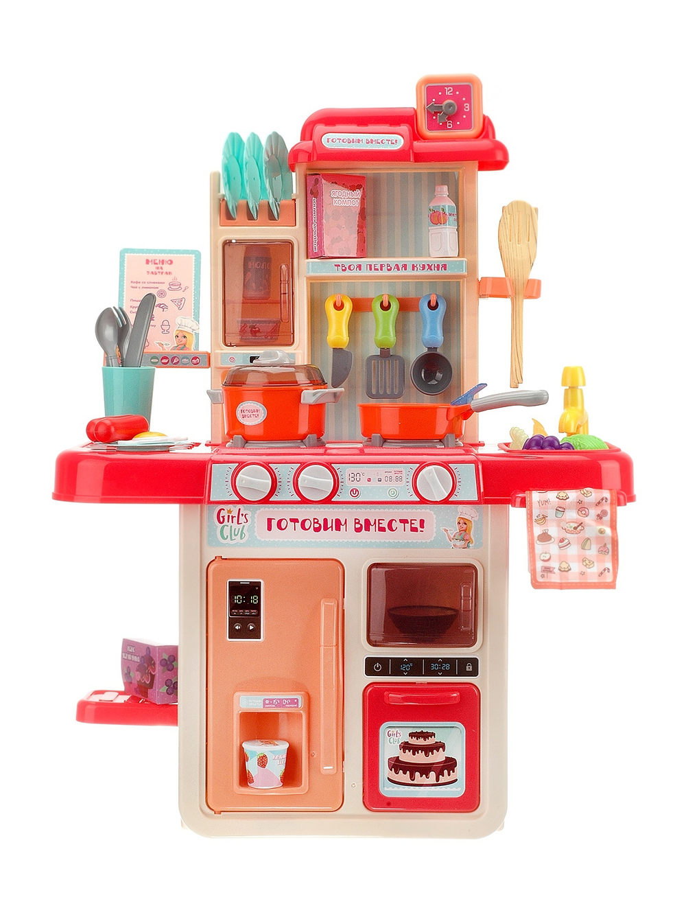 107427/Набор "Кухня Girl's club", настоящая вода, пар, свет и звук эффекты, дверь открывается, проду
