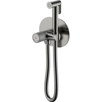 Гигиенический душ Boheme Tech 157-GM С ВНУТРЕННЕЙ ЧАСТЬЮ, со смесителем, gunmetal