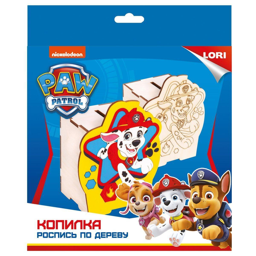 Роспись по дереву Копилка "Щенячий патруль Маршалл" (Lori)