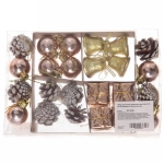 Набор украшений «Сказочная зима» 20*13,7*3 см (24 предмета), Золото/шампань